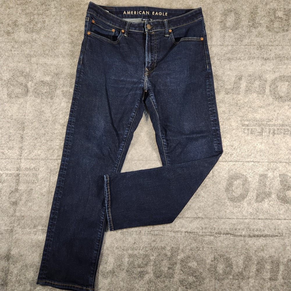 American Eagle Jeans Mens size 33x26 Blue Demin AirFlex+‎ Athletic Straight